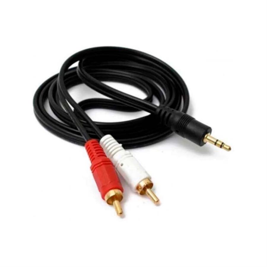 Cable de audio auxiliar 2 rca a jack 3.5 3mt