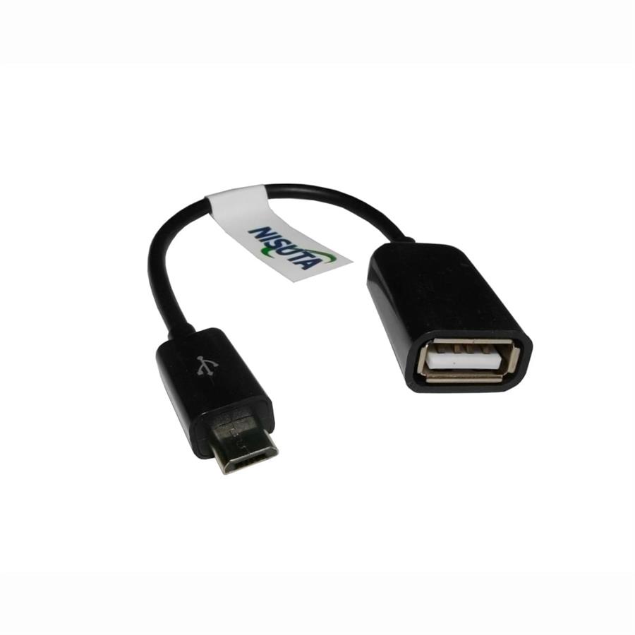 Cable Micro USB 2.0 OTG A USB H De 10cm Nisuta Nscamicroush