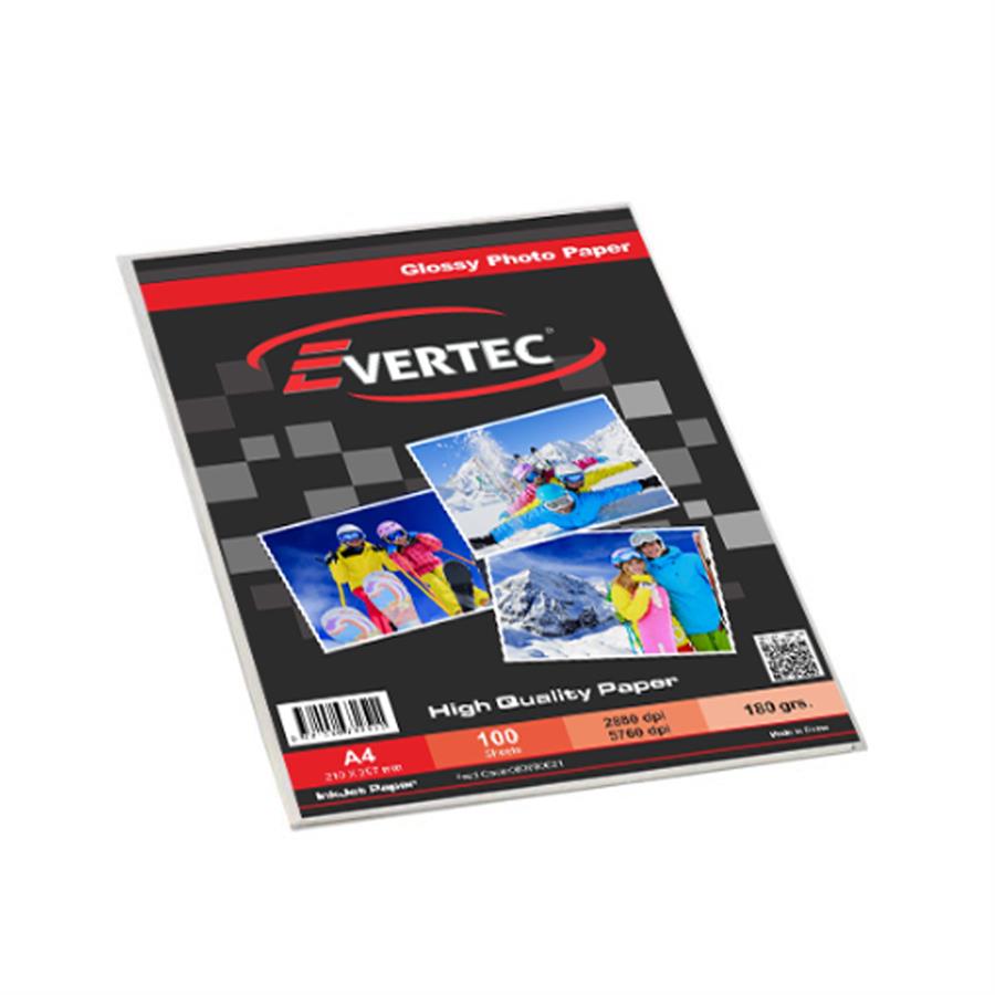 Papel Evertec Photo Glossy A4 180g 100 Hojas