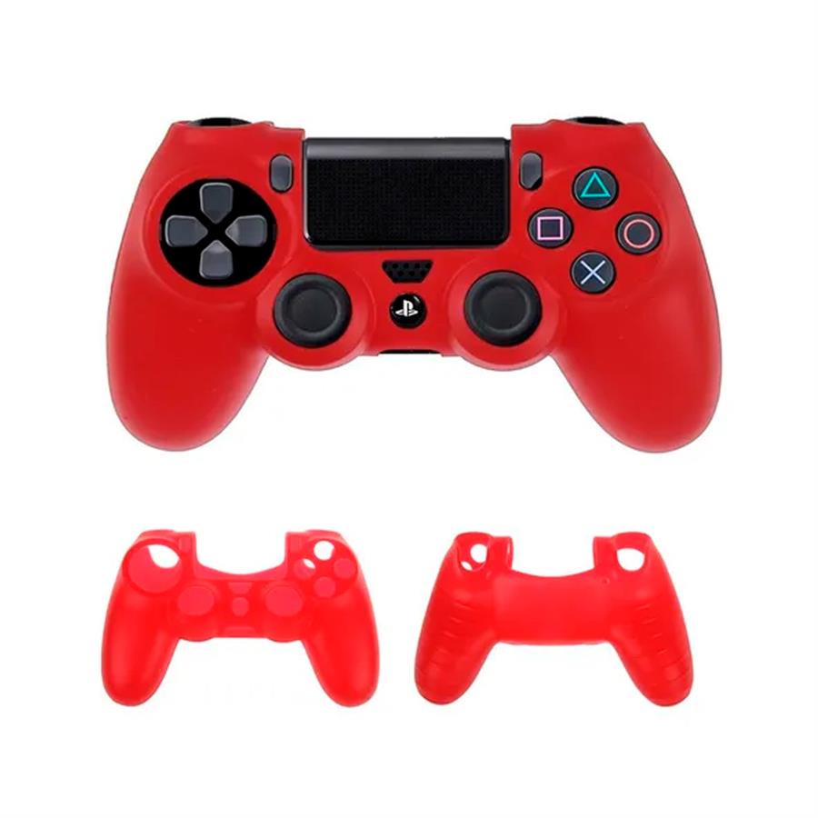 Funda de Silicona protectora para joystick de PS4 Rojo