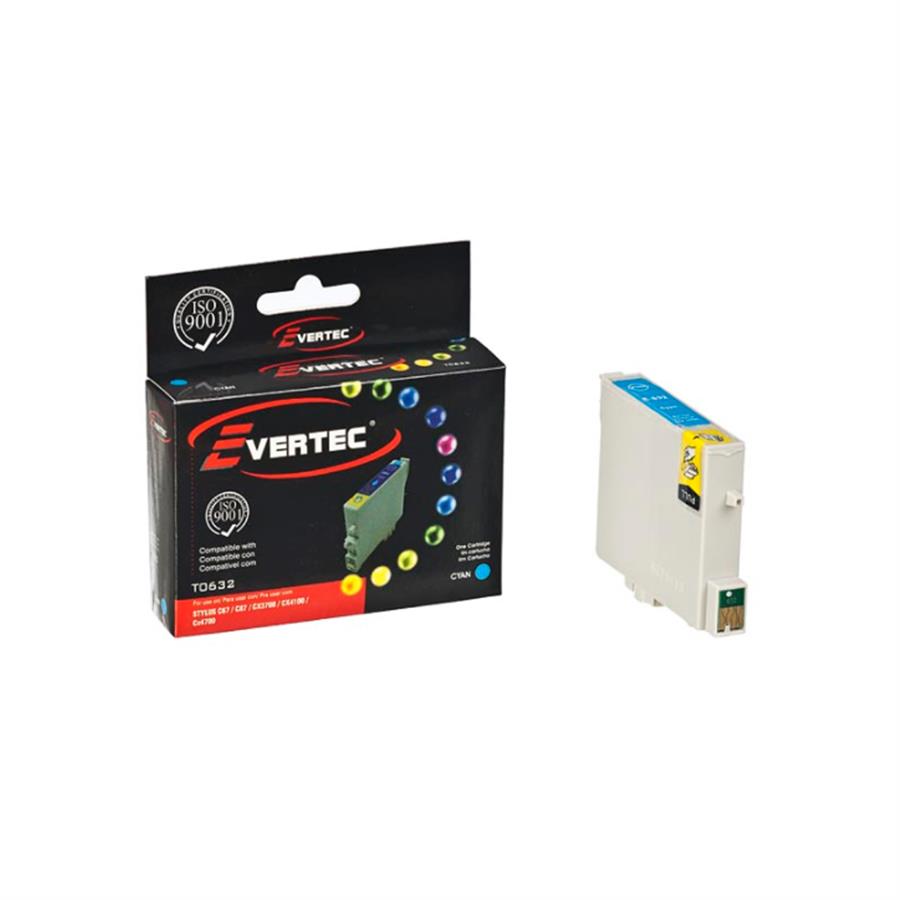 Cartucho de Tinta Evertec compatible Epson T0632 T063220 Cyan