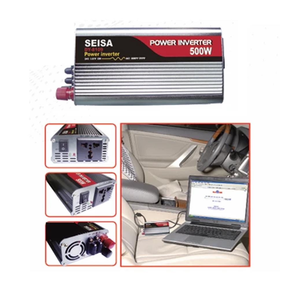 Inversor de Corriente DY-8109 12V/24V a 220V 500W para Auto y Uso Portátil