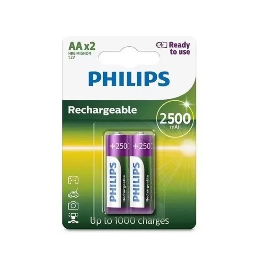 Pilas Recargables AA Philips 2500Mah Blister X 2 Unidades