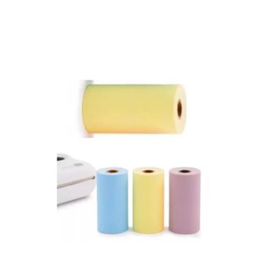 Papel Rollo Mini Impresora Termica Color Pastel Amarillo x Unidad