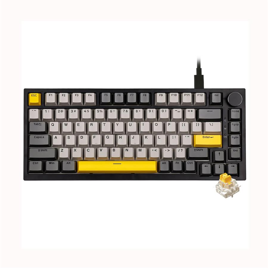 Teclado Gamer Mecánico Ajazz AK820 Nacodexx RGB USB Moon Yellow Inglés