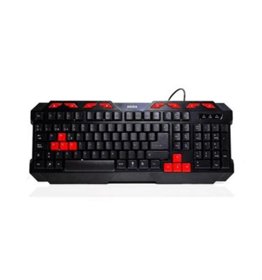 Teclado Multimedia Usb Gamer Teclas Rojas Seisa Dn-D236