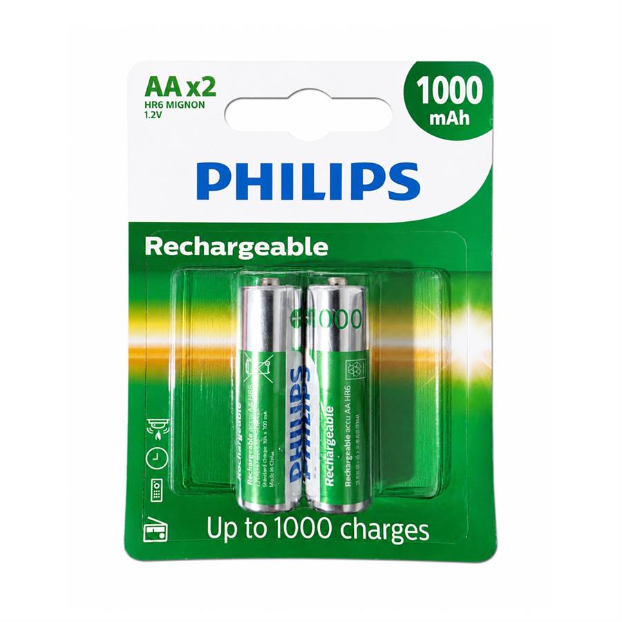 Pilas Recargables AA Philips 1000Mah Blister X 2 Unidades