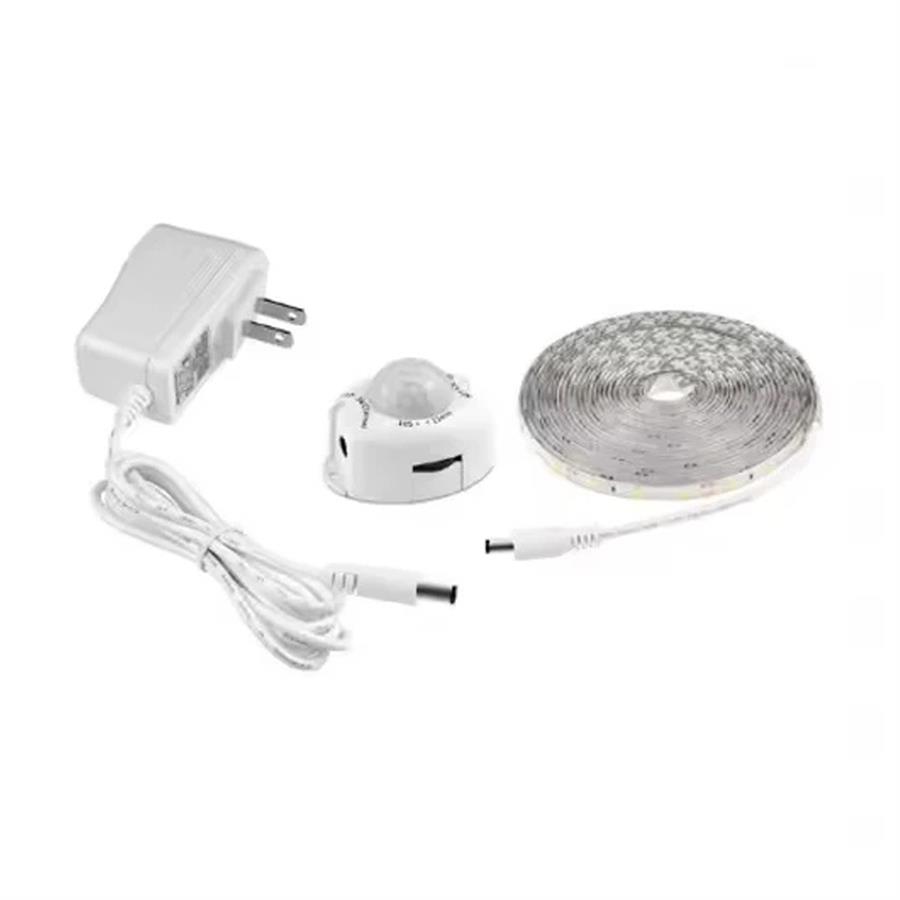 LED-TZ2835WW-GY5M-12V Kit De Tira Led Blanco Cálido 5 Metros Con Fuente Y Sensor De Movimiento