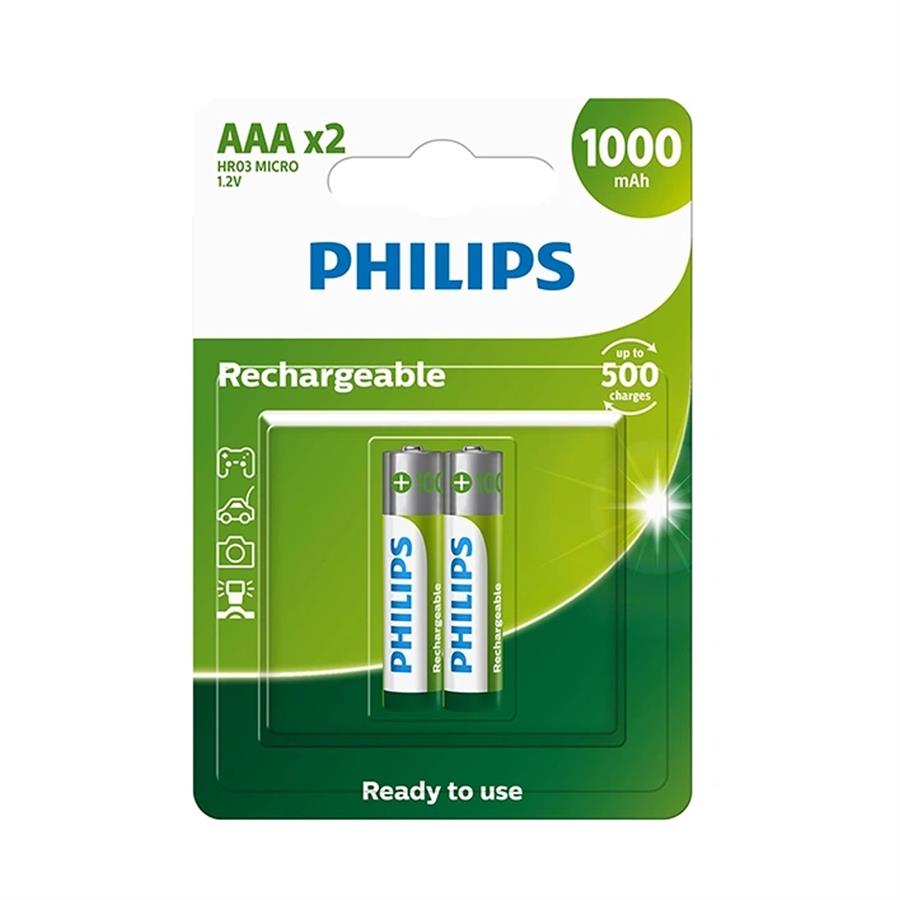 Pilas Recargables AAA Philips 1000Mah Blister X 2 Unidades