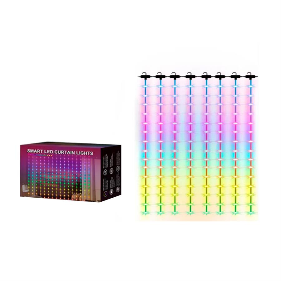 Cortina De Luz Inteligente Bluetooth RGB 2x2 Metros 400 Luces HCP039