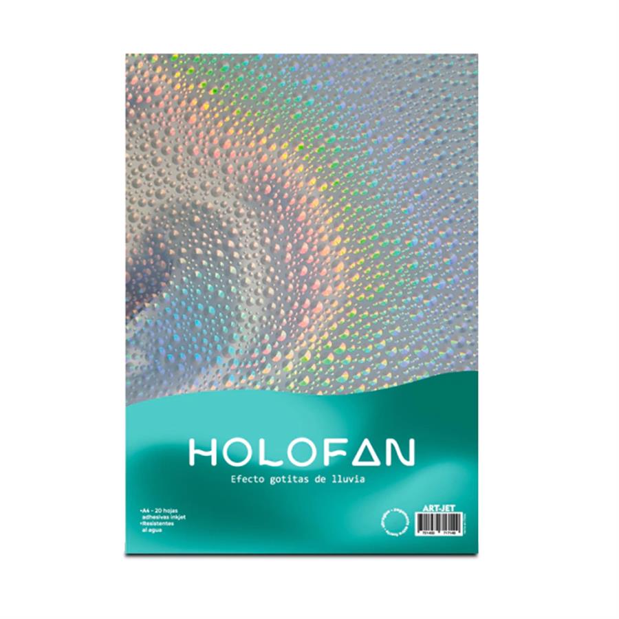 Papel Holofan Efecto Gotitas de Lluvia A4 20H