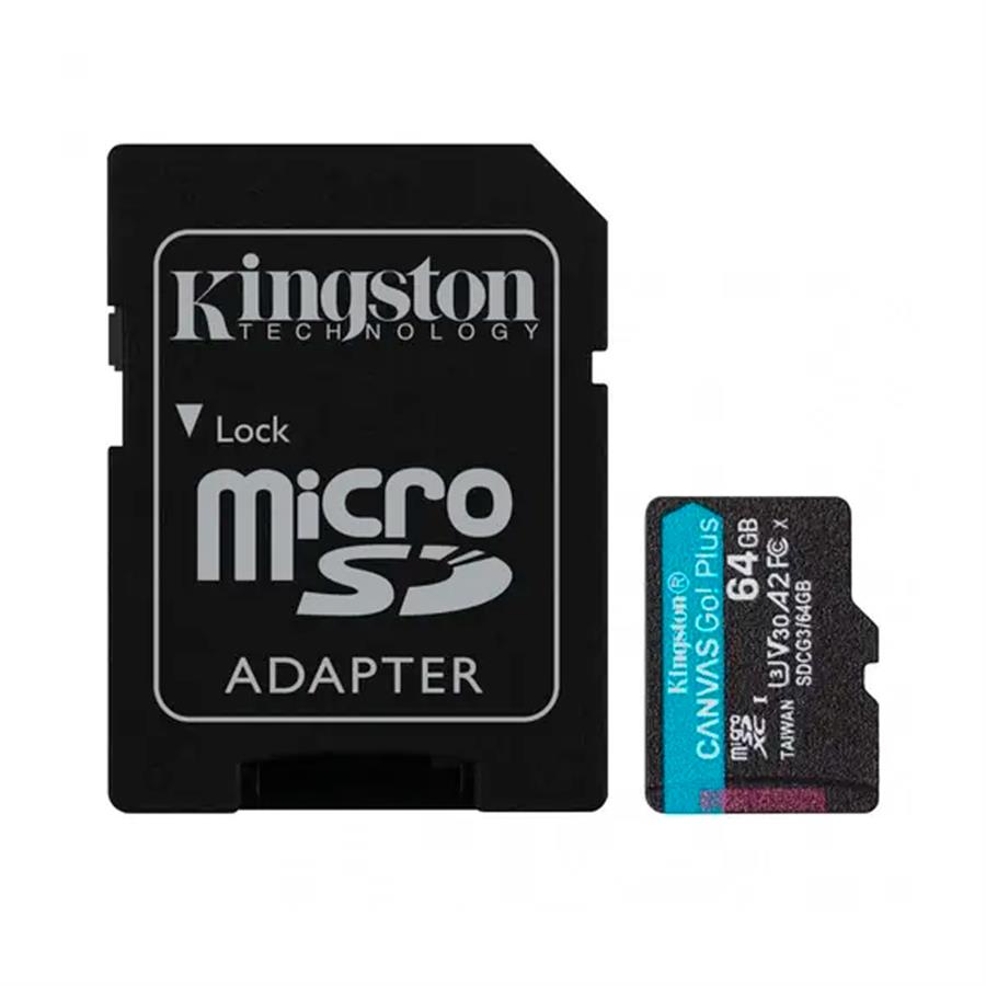 Tarjeta Micro Sd Kingston Canvas Go Plus Gen3 MicroSDXC 64GB UHS-I U3 V30 A2 170MB/s