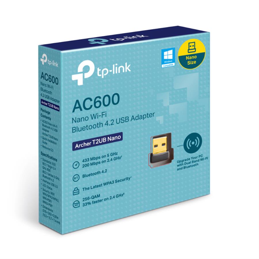 Placa De Red Wifi Usb TP-Link Archer T2UB Nano AC600 Dual Band Bluetooth 4.2