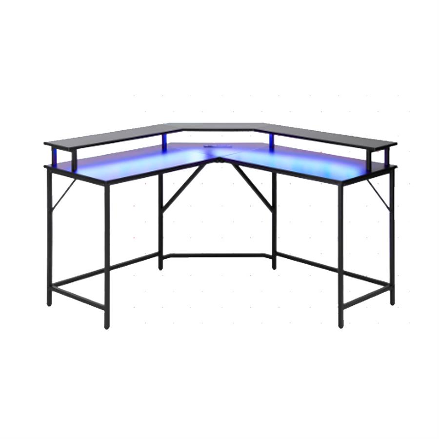 RDGD15-2 Redragon Terra Escritorio Gamer En Esquina  Con Elevador De Monitor Y Luz RGB