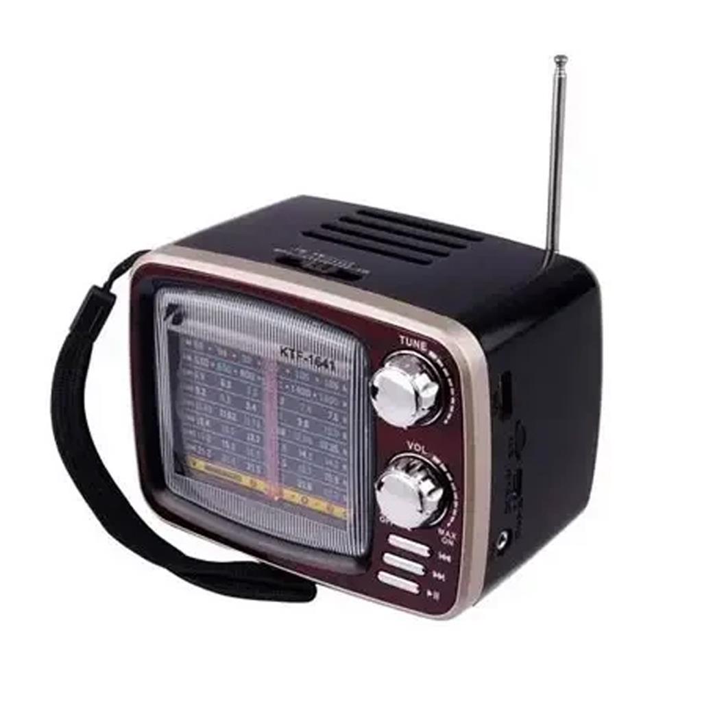 Radio Bluetooth Vintage Retro KTF-1641 FM AM SW Recargable Con USB Y MicroSD Portátil