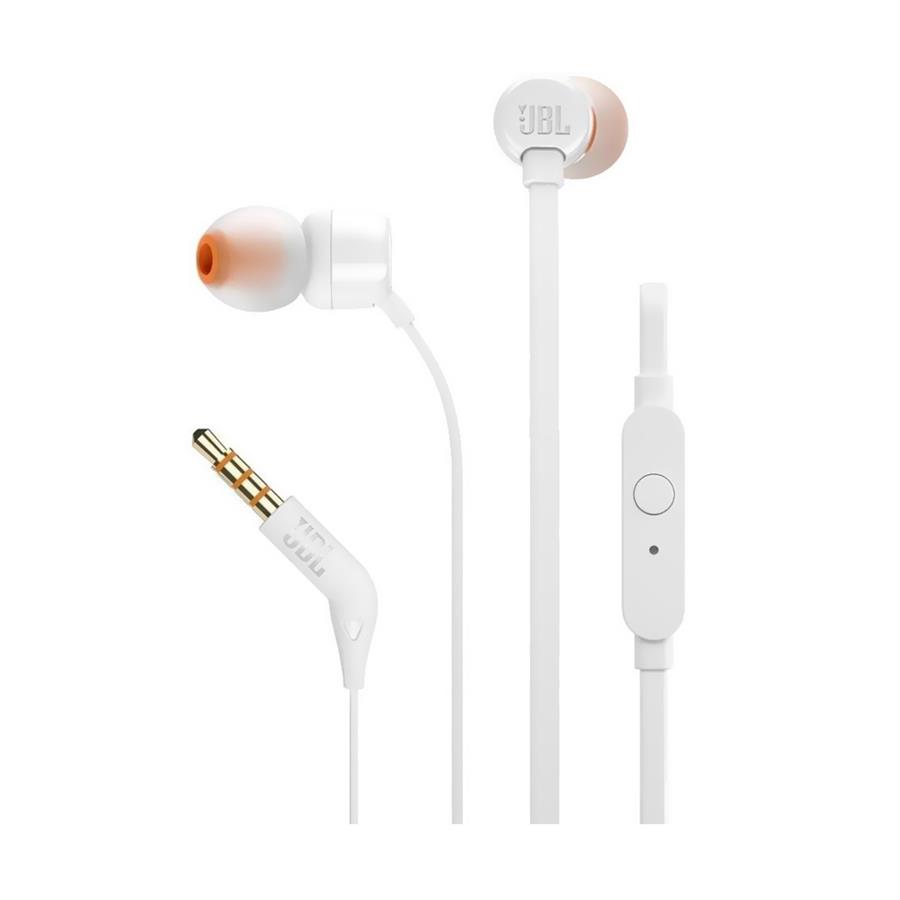 Auricular JBL Tune T110 In-Ear Con Cable Manos Libres - Blanco