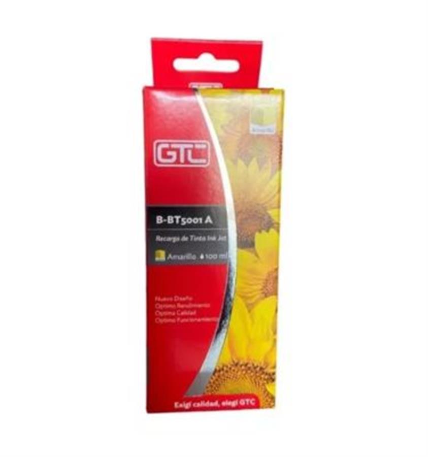 Botella Tinta Gtc Compatible con Brother Bt5001 Alt 100cm - Yellow
