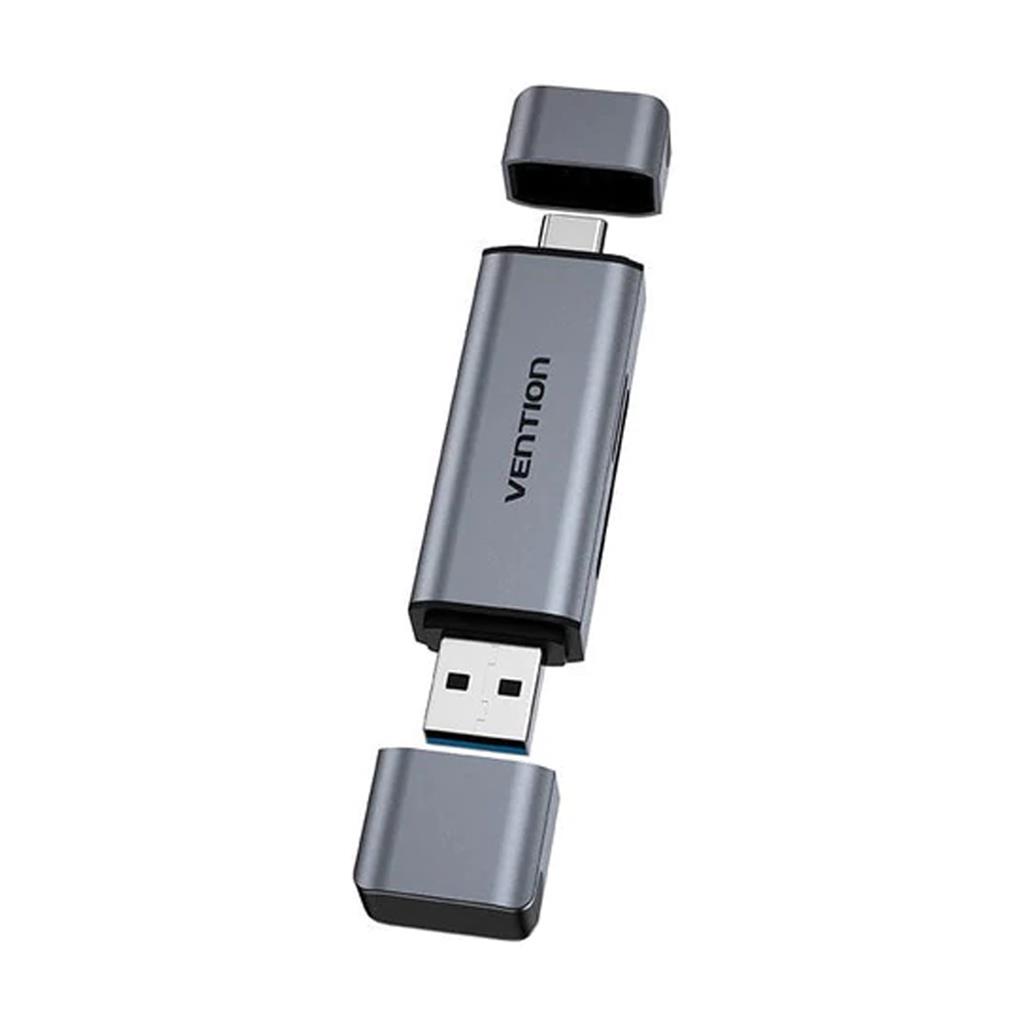 Lector de Tarjetas Vention CLLH0 2 en 1 USB-C y USB 3.0 para SD y MicroSD TF - Vention CLLH0
