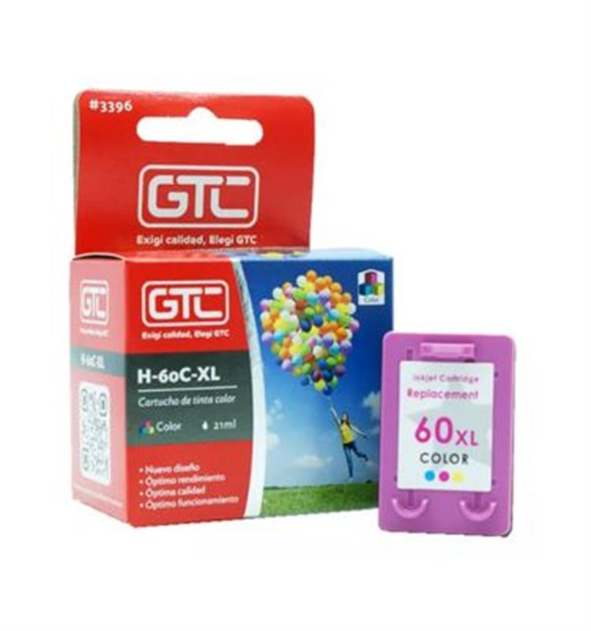 Cartucho de Tinta Gtc compatible HP 60XL Color