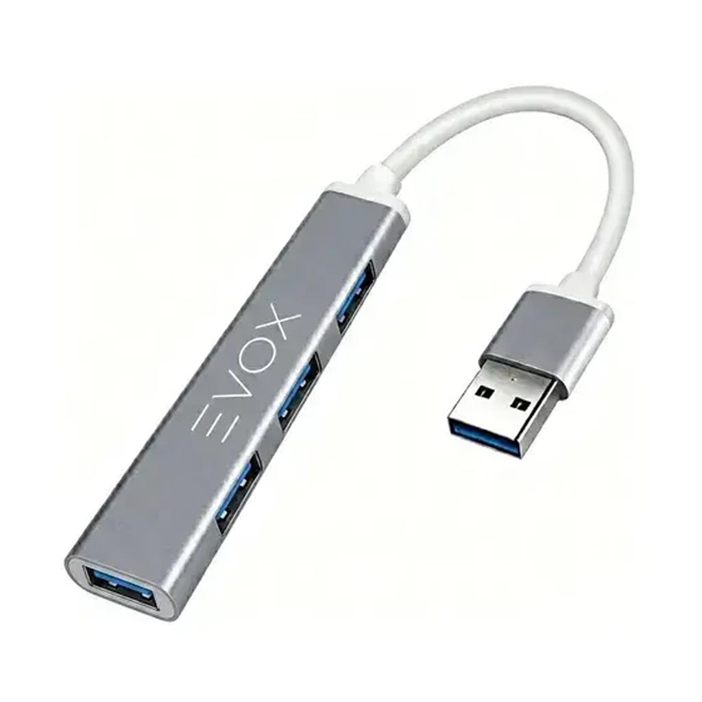 Hub USB 3.0 Evox NFBIA 4 Puertos 5Gbps Aluminio