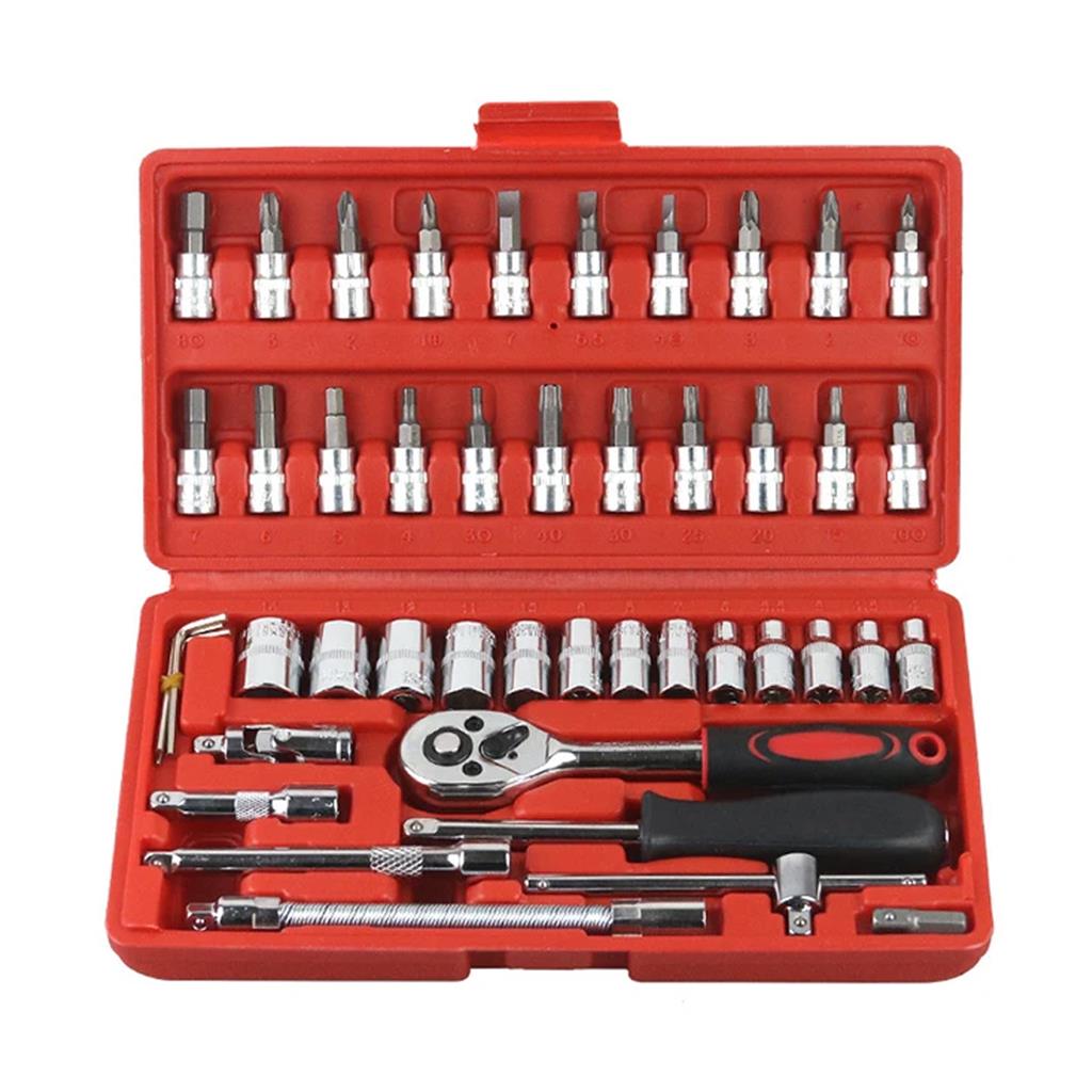 Kit De Herramientas GJ-CT46 46 Piezas Juego De Tubos Y Crique