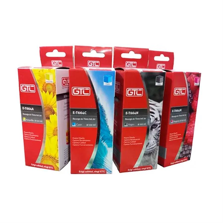 Botella de Tinta Alternativa Gtc Para Epson T664 100ml