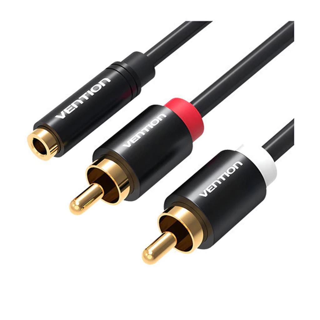 Alargue Adaptador de Audio 3.5mm Hembra a 2 RCA Macho Vention 1,5m VAB-R01-B150