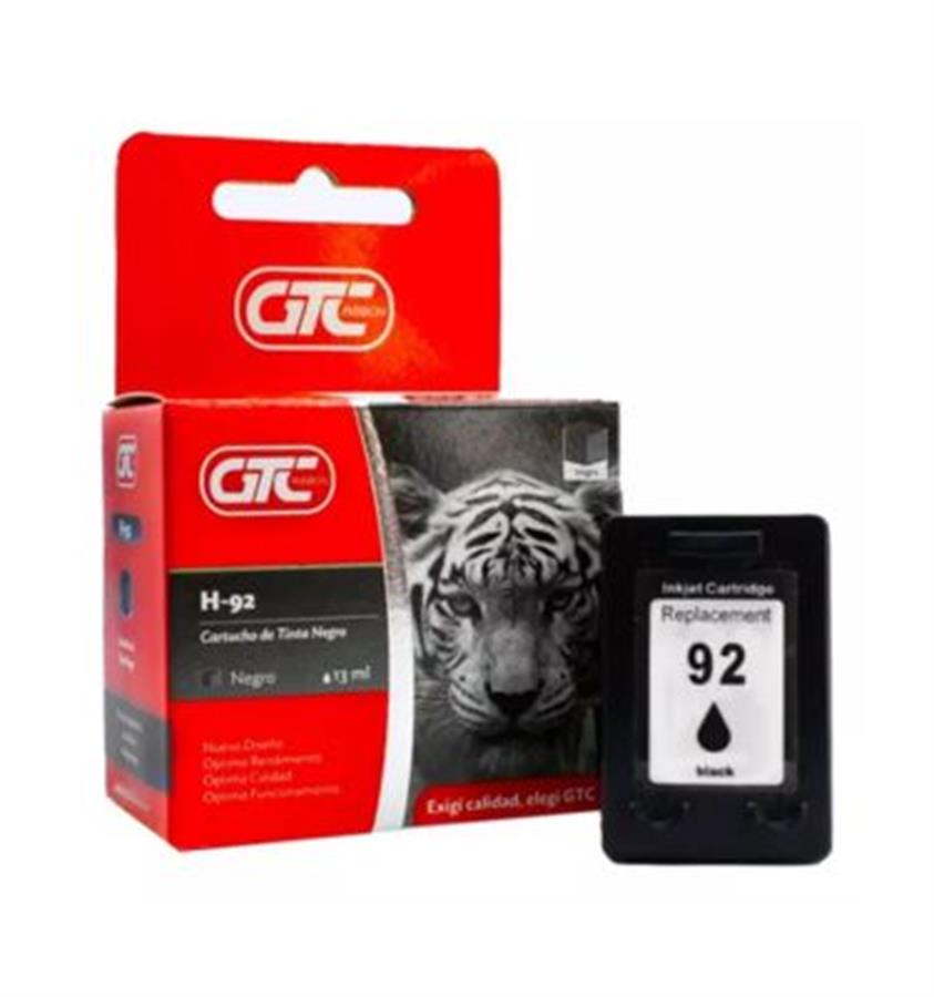 Cartucho de Tinta Gtc compatible HP 92 Black