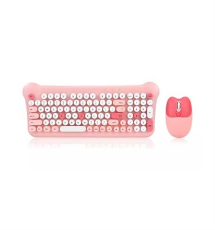 Kit Teclado Y Mouse Inalambrico Rosa Seisa Dn-C700