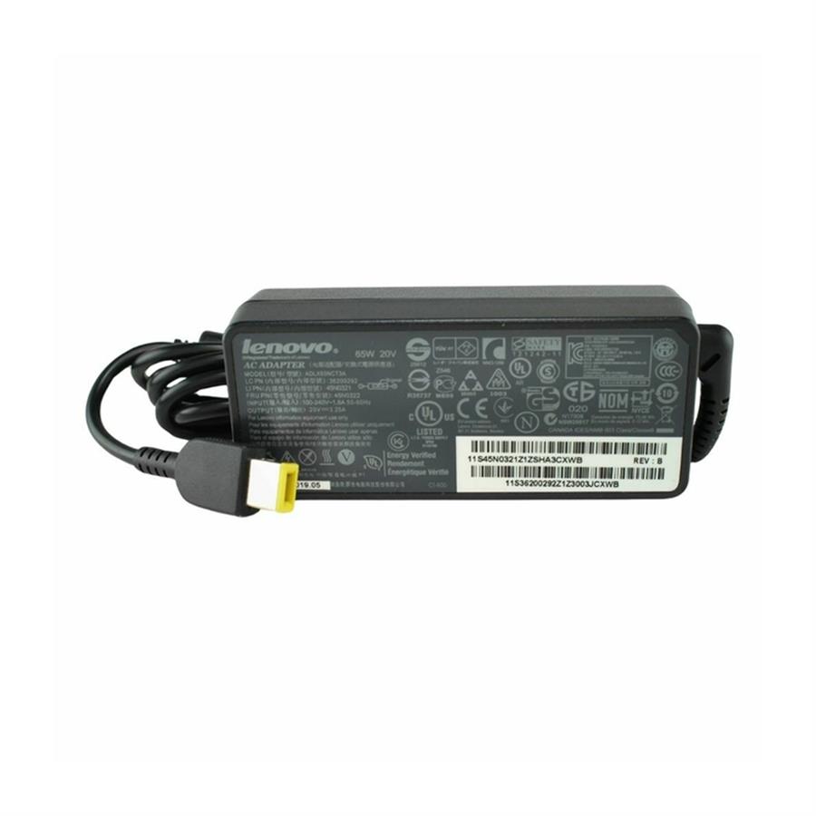 Cargador Original Lenovo 20V 3.25A 65W Punta Square Para Notebook 45N0320 3893