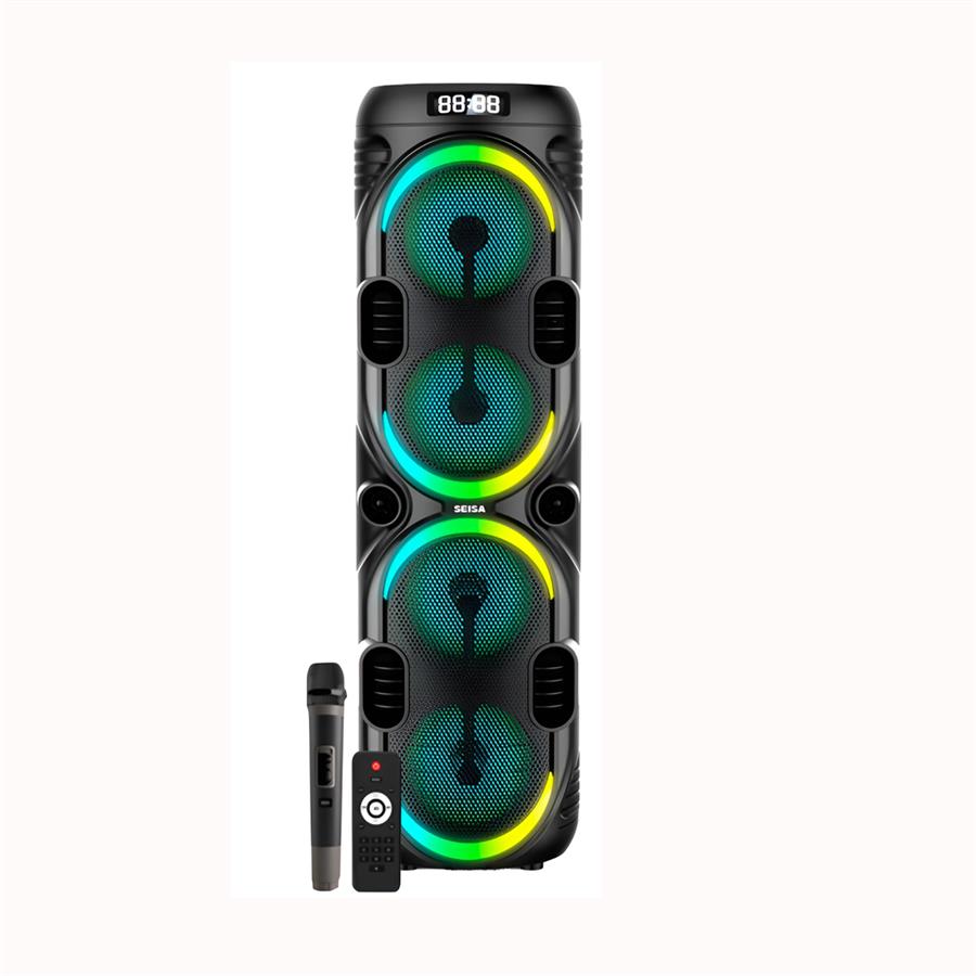 Parlante Portátil Bluetooth Seisa YX-C8402 8” x4 RGB Con Micrófono