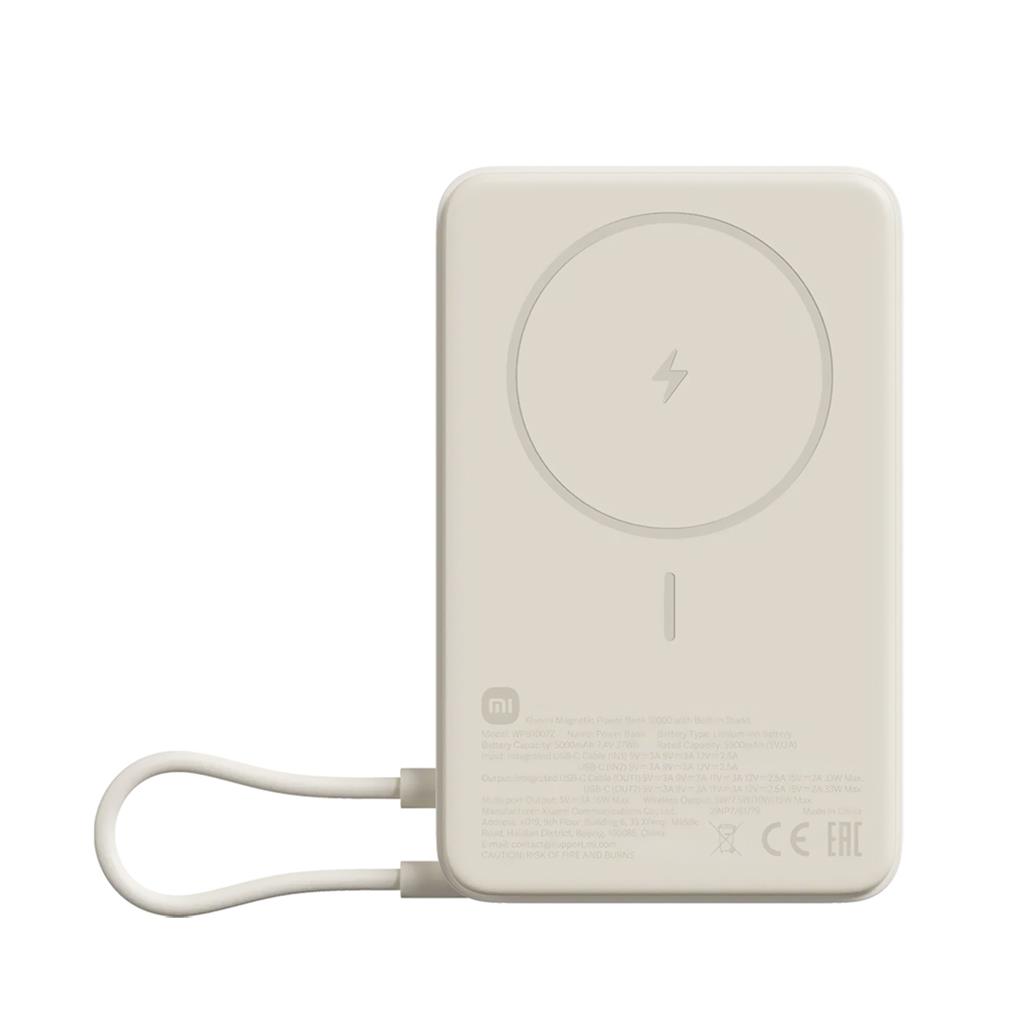 Power Bank Magnético Xiaomi WPB1007Z 10000mAh USB-C Beige