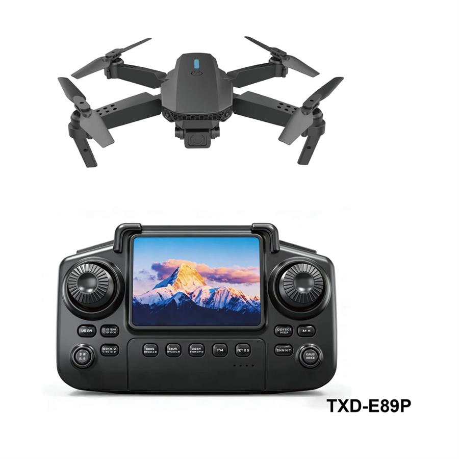 Drone TXD-E89P Con Cámara HD Monitor Y Control Remoto Plegable 30W