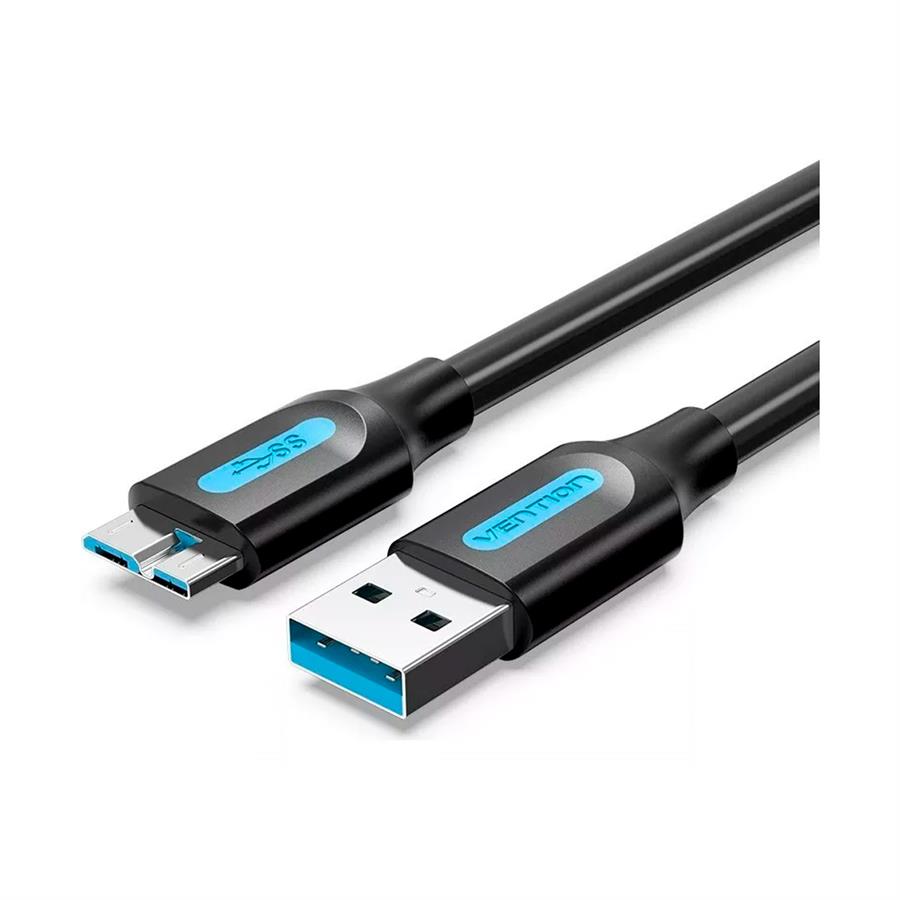Cable Usb 3.0 A Micro B 0,25 M Disco Rigido Externo Vention Color Negro