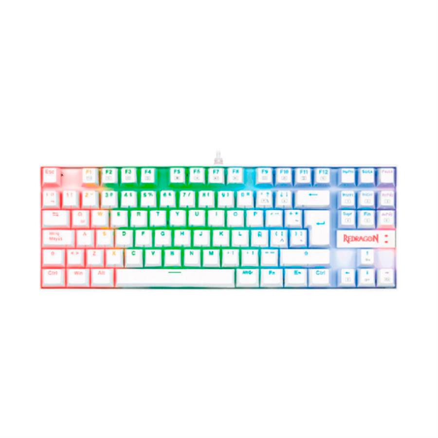 K552W-Rgb-1R-SP Teclado Mecanico Redragon Kumara White Red Switch Español