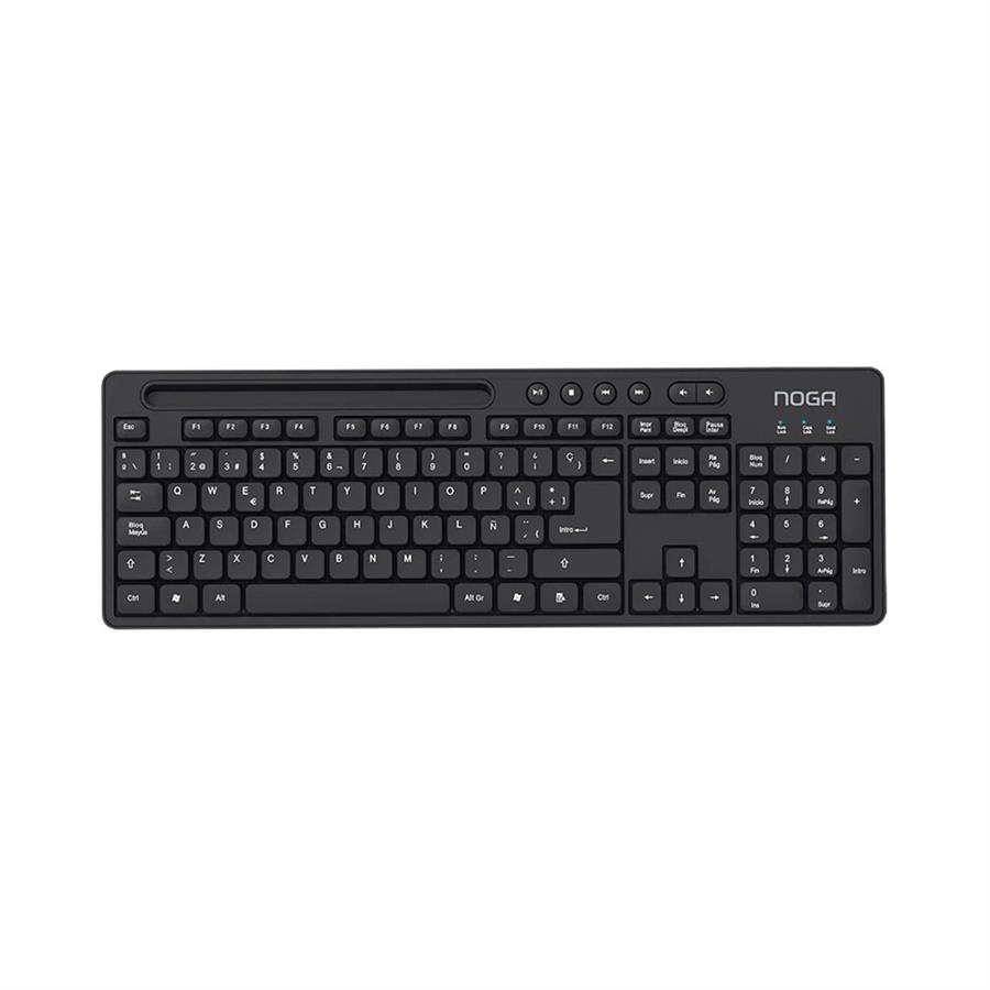 Teclado Multimedia NKB-1300 USB Con Soporte Multitarea
