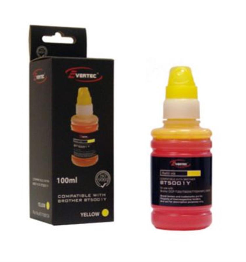 Botella de Tinta Evertec  Brother 5001/6001/D60 Yellow 100ml