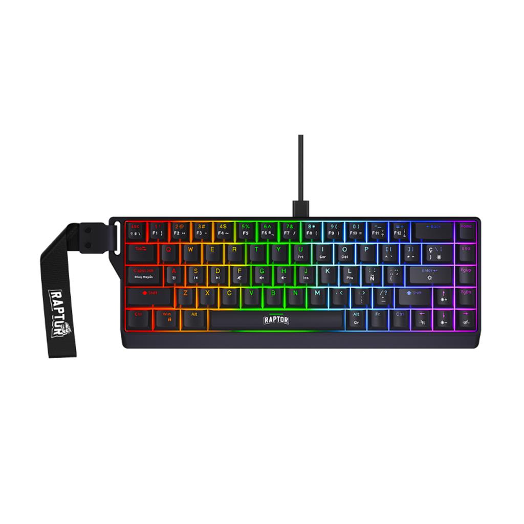 Teclado Gamer Raptor Fireclaw M68 Magnético RGB Switch Red Outemu