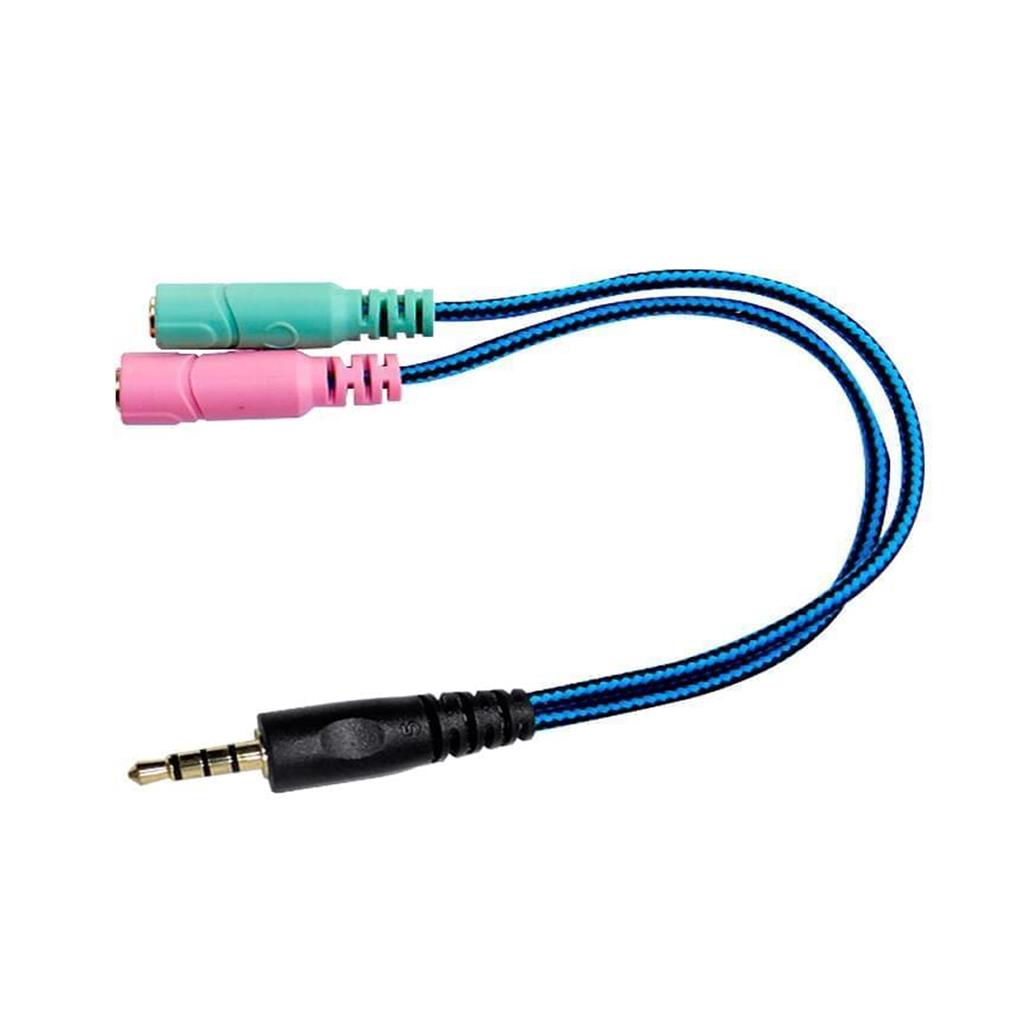 Cable Divisor De Audio Adaptador Auriculares + Microfono 2 hembras 1 macho Nisuta NSADST2ST3