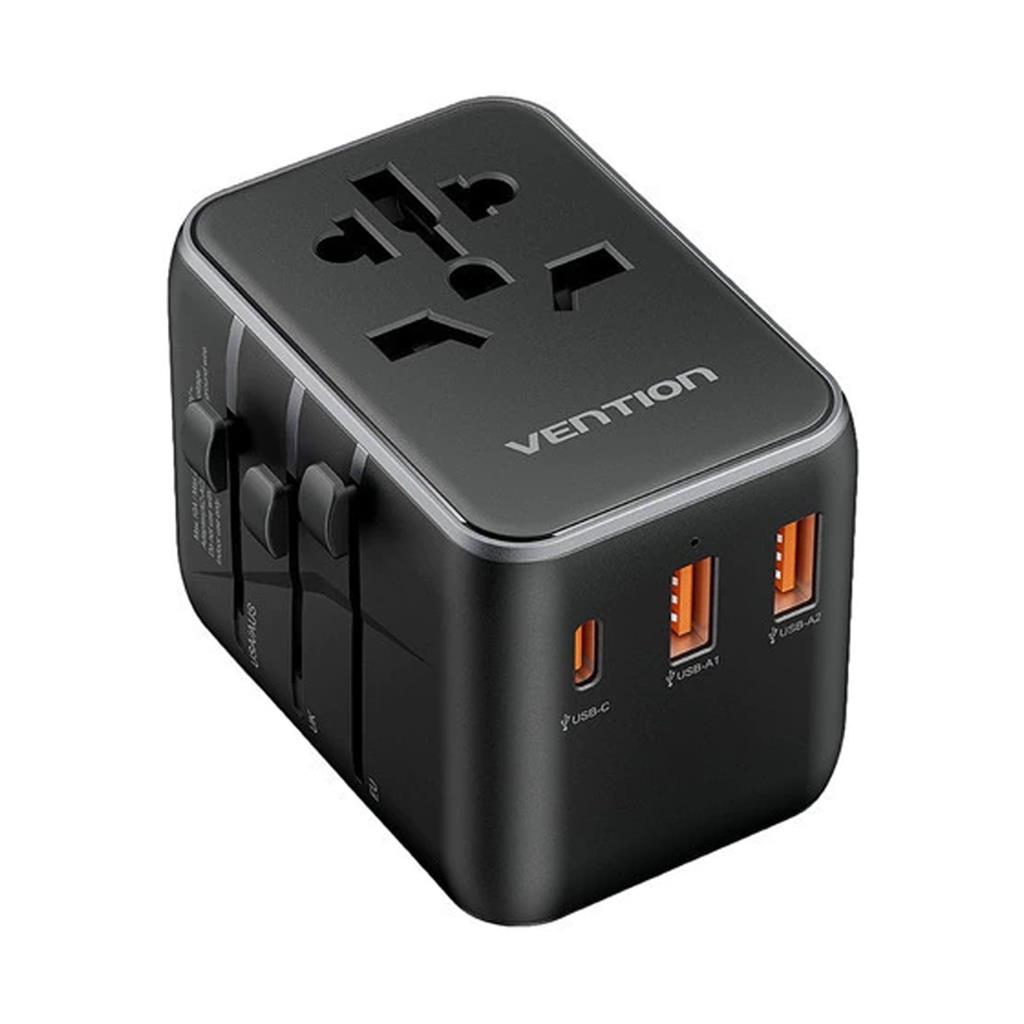 Cargador Universal De Viaje Vention 20W USB-C USB-A 3A Bivolt Carga Rápida