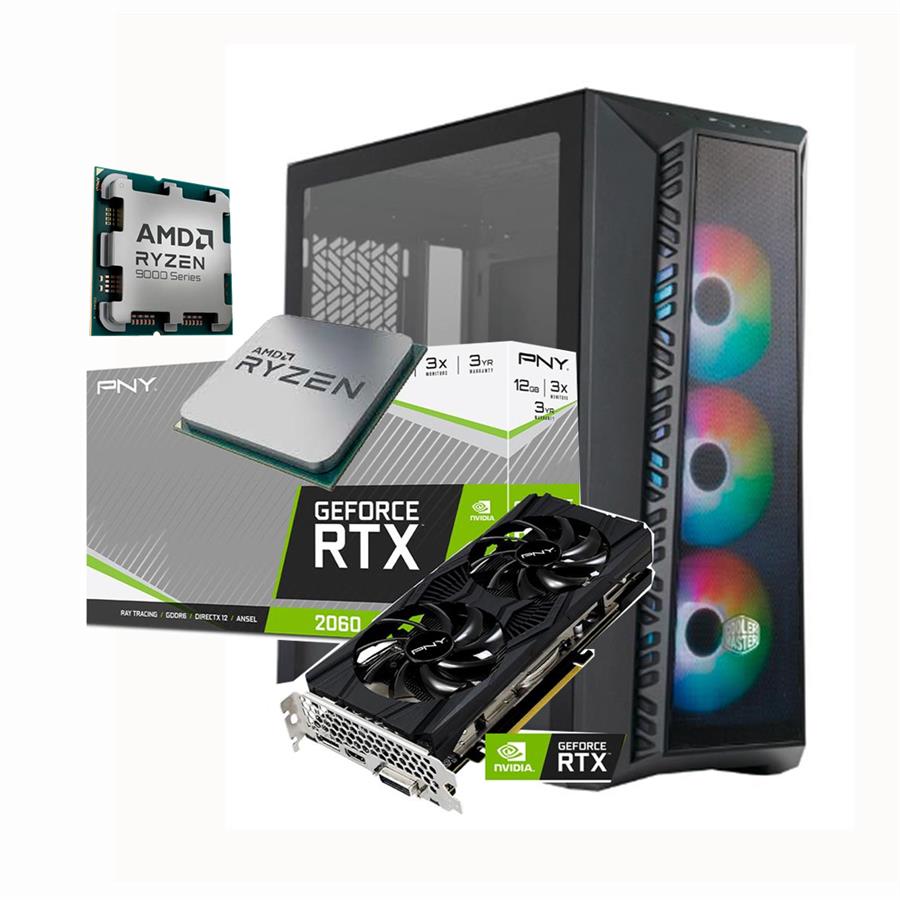 Pc Gamer Ryzen 5 8400F + RTX 2060 12Gb + 16Gb Ddr5 + Ssd 1Tb + Cooler Master 520