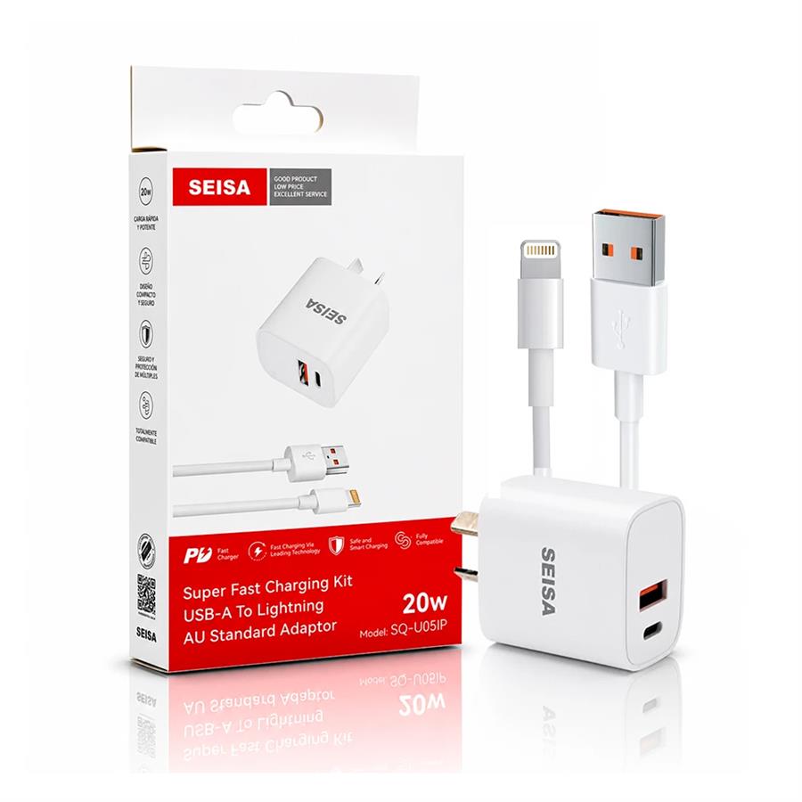 Cargador iPhone Seisa SQ-U05IP Kit 20W Con Cable