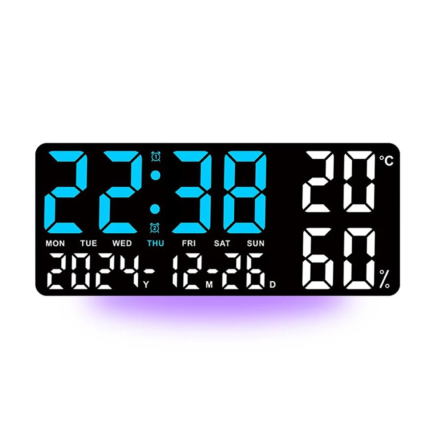 Reloj Despertador Digital GH9002 LED 42cm De Pared Con Pantalla Grande