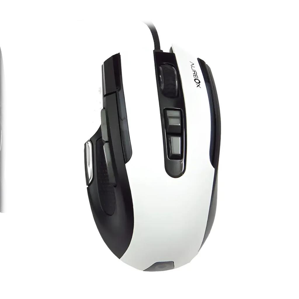 Mouse Gamer Aureox Lasersight GM400W RGB 4800 DPI Blanco
