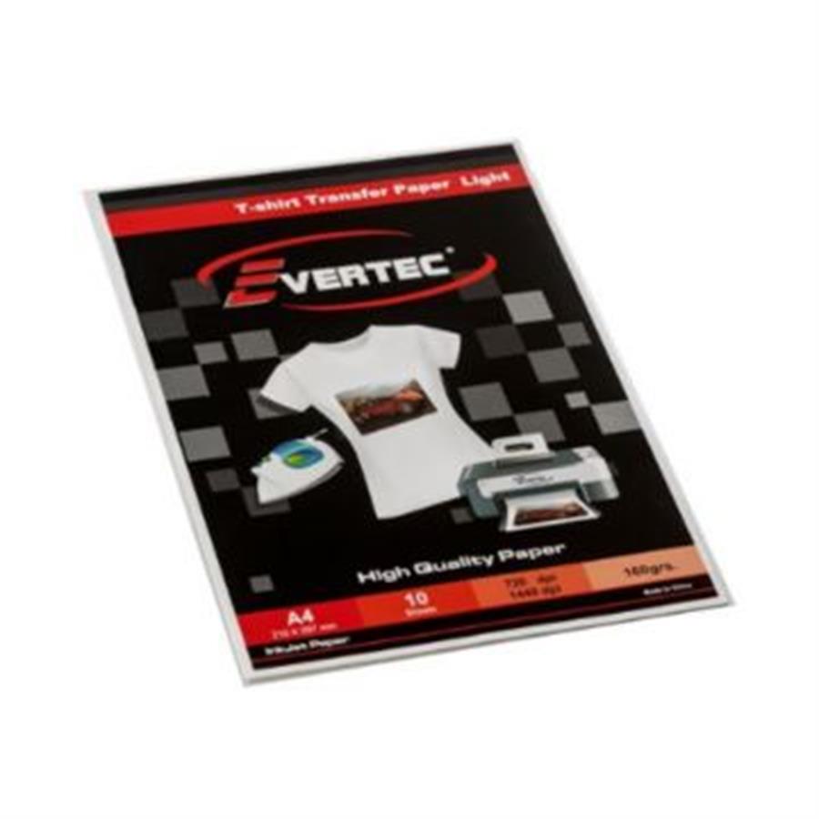 Papel EVERTEC transfer light 160g A4 10 hojas