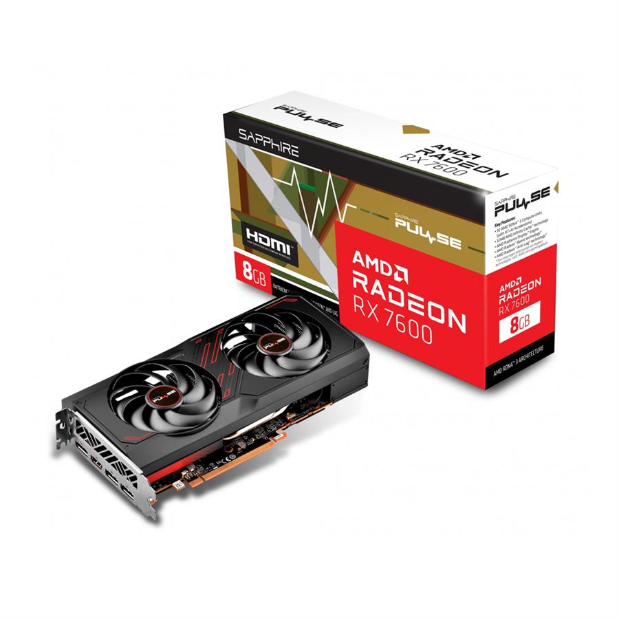 Placa De Video Sapphire Pulse Radeon RX 7600 OC 8GB GDDR6