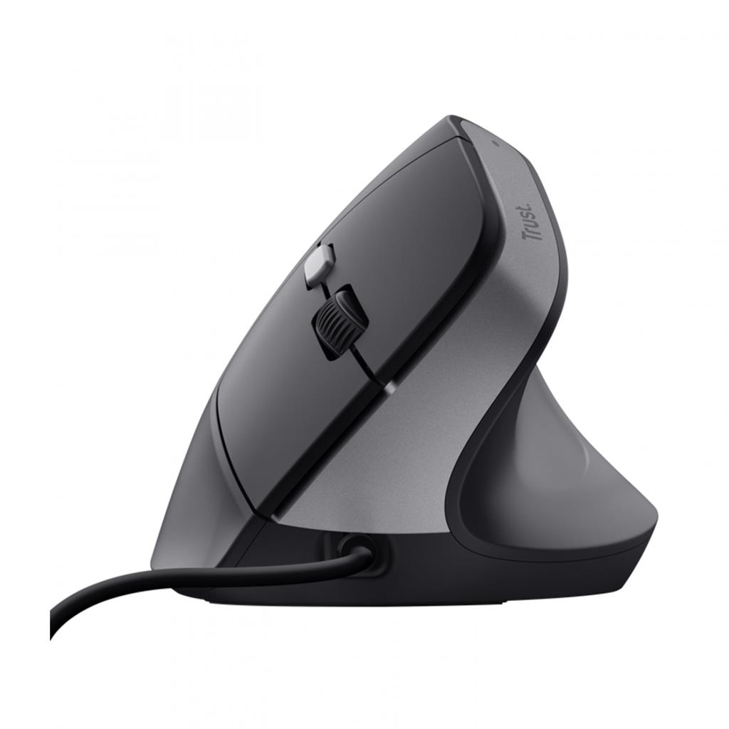 Mouse Vertical Ergonómico Trust Bayo II con Cable Negro