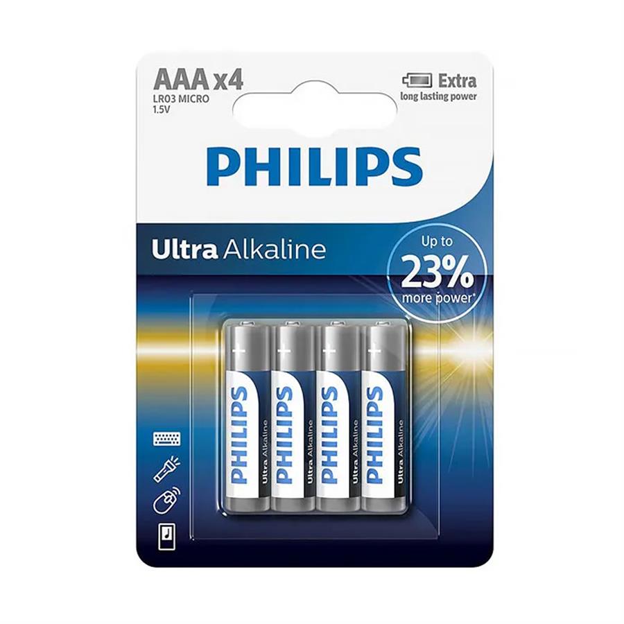 Pilas AAA Philips Ultra Alcalinas 1.5V Pack X4 Alta Duración