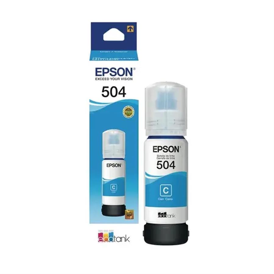Botella De Tinta Epson 504 Cian