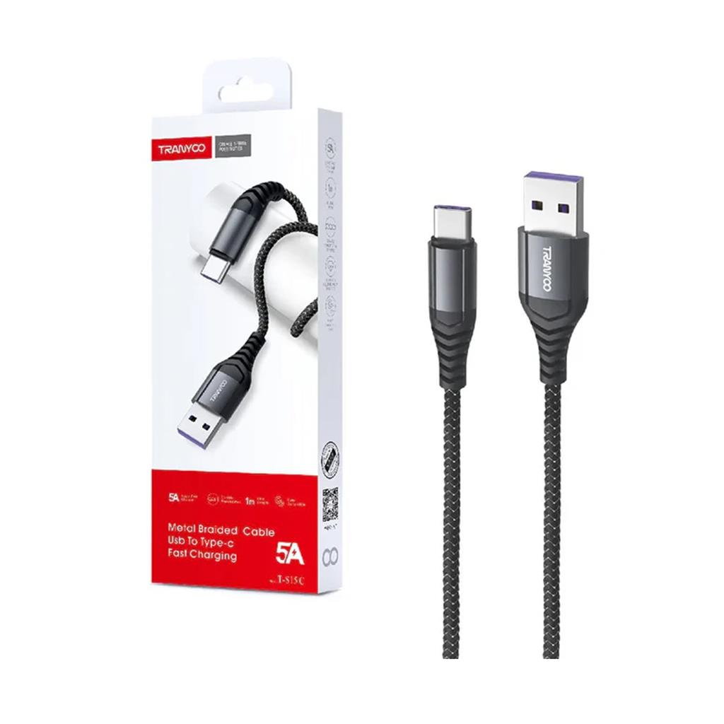 Cable USB Tipo C Tranyoo T-S15C 1 Metro 5A Carga Rápida